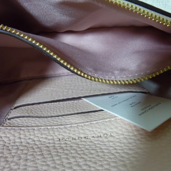 Tory Burch Pale Apricot Pink Chelsea Chain Pouch/MINI BAG - Picture 7 of 13